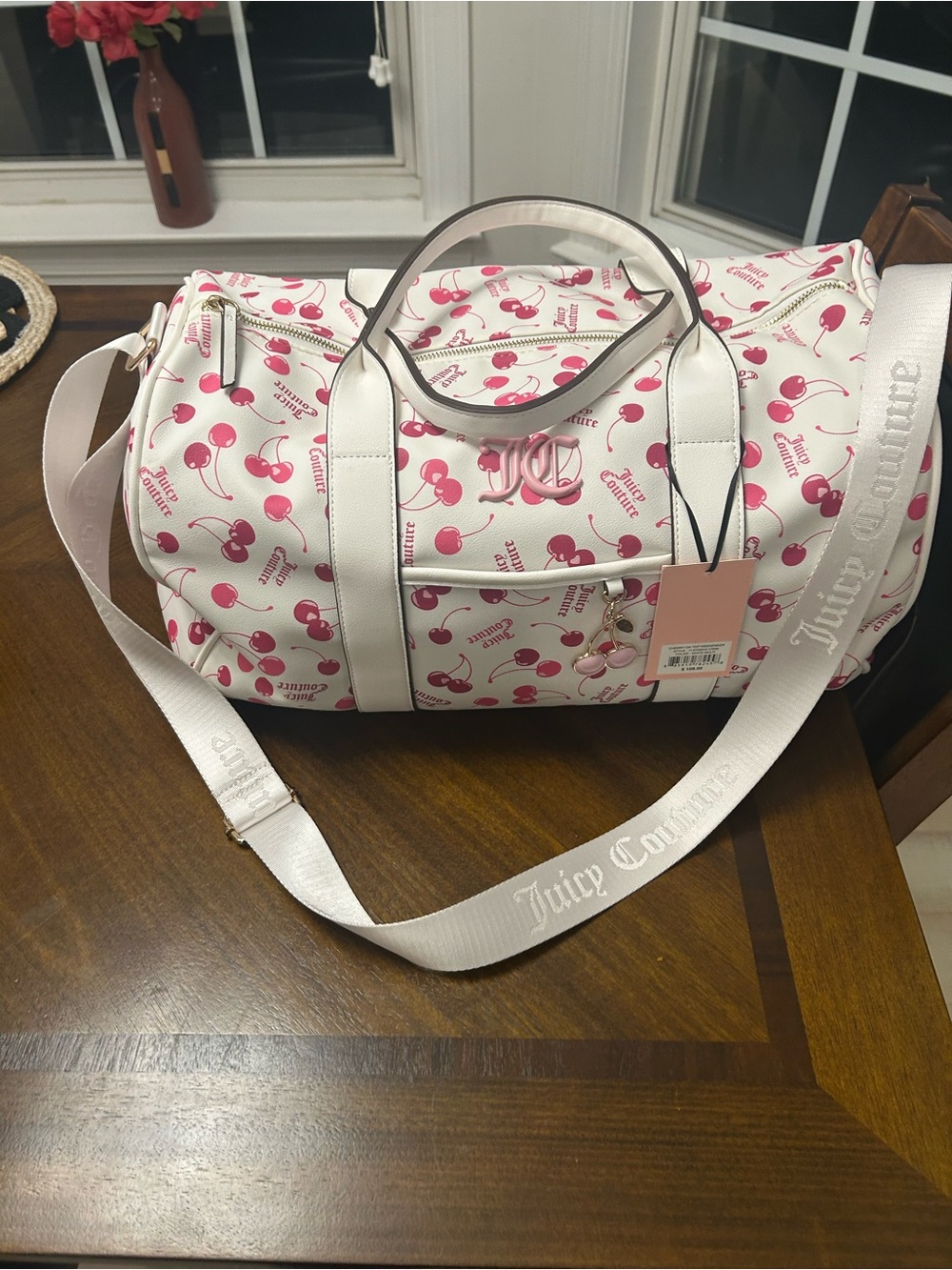 NWT JUICY COUTURE cherry 🍒 on top weekender large duffle bag.